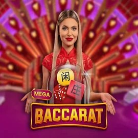 Mega Baccarat logo – Live Casino by Pragmatic Play at Vegasino Casino